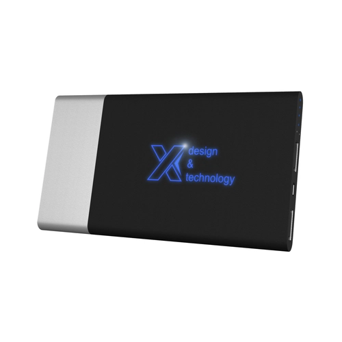 image du produit Powerbank bi-matière 5000 mAh avec logo lumineux