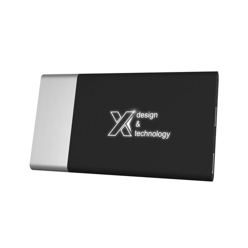 image du produit Powerbank bi-matière 5000 mAh avec logo lumineux