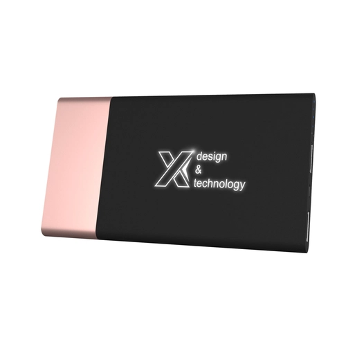 image du produit Powerbank bi-matière 5000 mAh avec logo lumineux