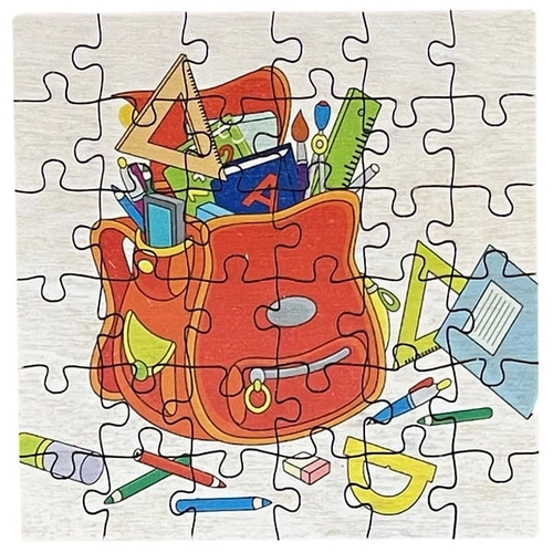 image du produit Puzzle carré en bois made in France - 9,5x9,5 cm