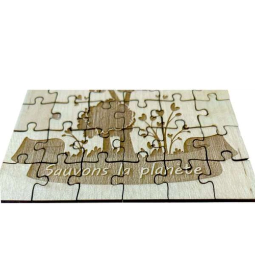 image du produit Puzzle rectangle en bois made in France - 20x14 cm