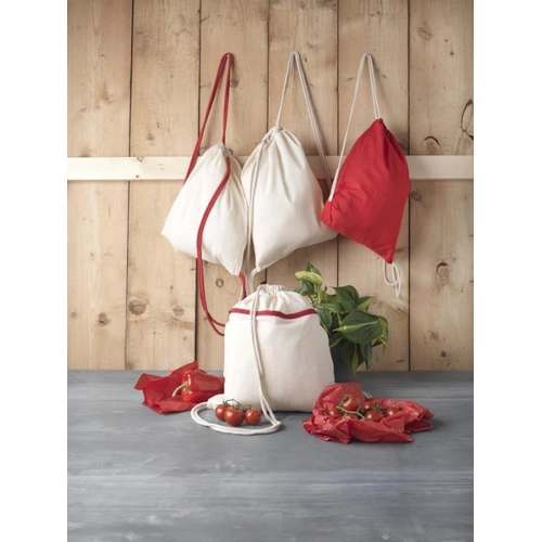 image du produit Sac à dos en coton avec fermeture à cordon - sac à dos 140g 5 litres