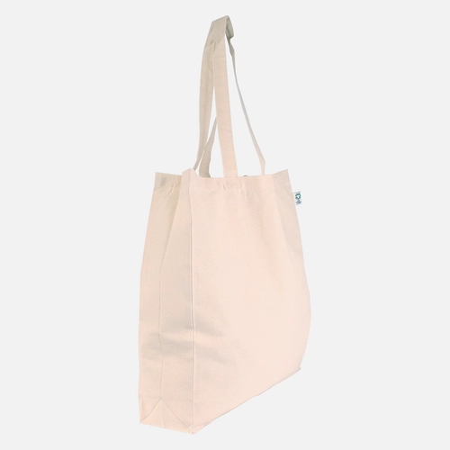 image du produit Sac cabas avec soufflet - 100% coton bio 160 gr