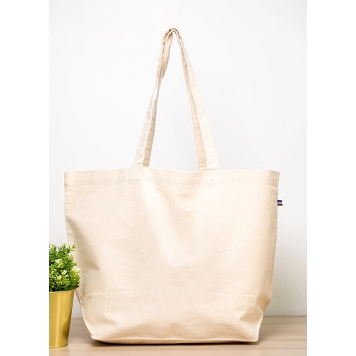 image du produit Sac cabas en coton BIO avec soufflet en bas - Sac Made in France 280gr/m2