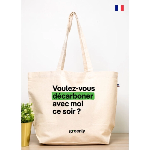 image du produit Sac cabas en coton BIO avec soufflet en bas - Sac Made in France 280gr/m2