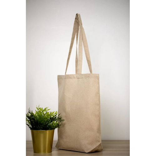 image du produit Sac cabas en coton recyclé 150gr avec soufflet 10cm - coton certifié GRS