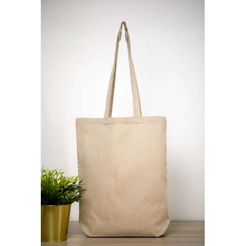 image du produit Sac cabas en coton recyclé 150gr avec soufflet 10cm - coton certifié GRS