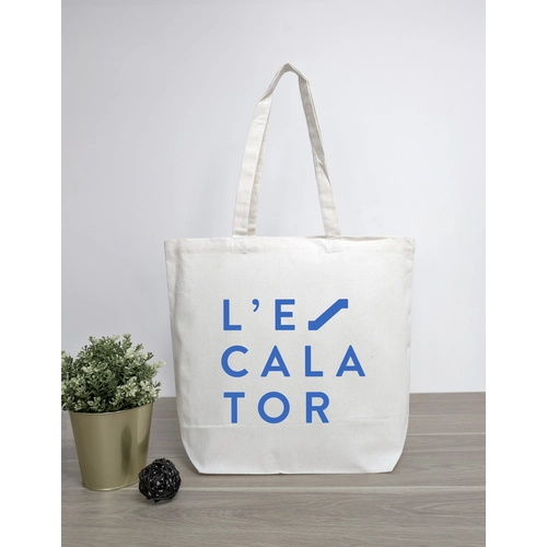 image du produit Sac cabas en coton recyclé 280gr avec soufflet 15cm - coton certifié GRS