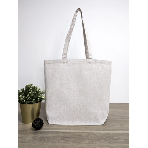 image du produit Sac cabas en coton recyclé 280gr avec soufflet 15cm - coton certifié GRS