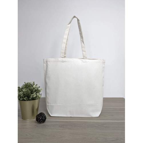 image du produit Sac cabas en coton recyclé 280gr avec soufflet 15cm - coton certifié GRS