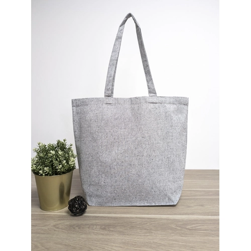 image du produit Sac cabas en coton recyclé 280gr avec soufflet 15cm - coton certifié GRS