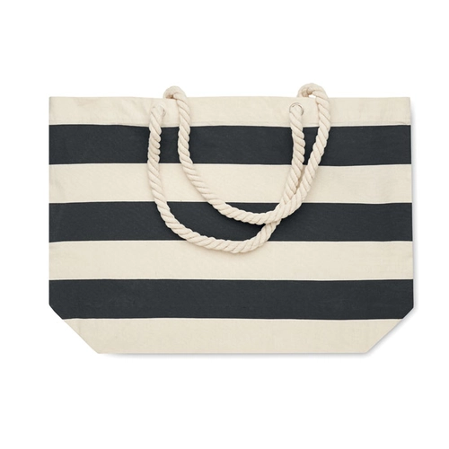 image du produit Sac de plage rayé en coton avec anses corde 220 gr/m2