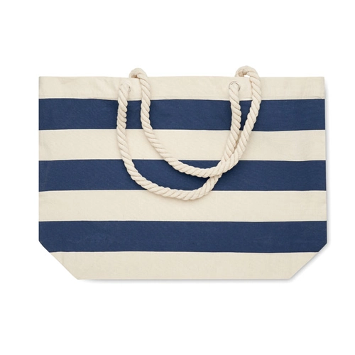 image du produit Sac de plage rayé en coton avec anses corde 220 gr/m2