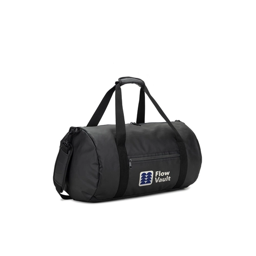 image du produit Sac de sport cylindrique en polyester recyclé haute densité 600D avec compartiment latéral pour les chaussures