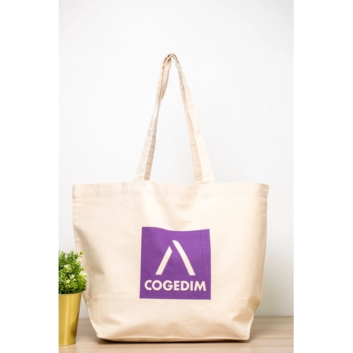 image du produit Sac en coton 280gr/m2 avec soufflet en bas de 21 cm - Coton recyclé certifié GRS