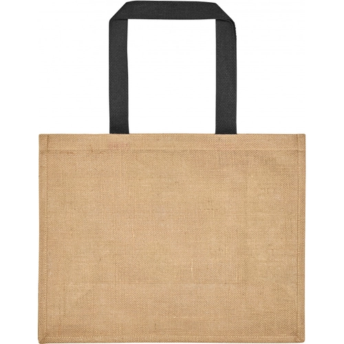 image du produit Sac en jute avec poignées en toile de coton teintée