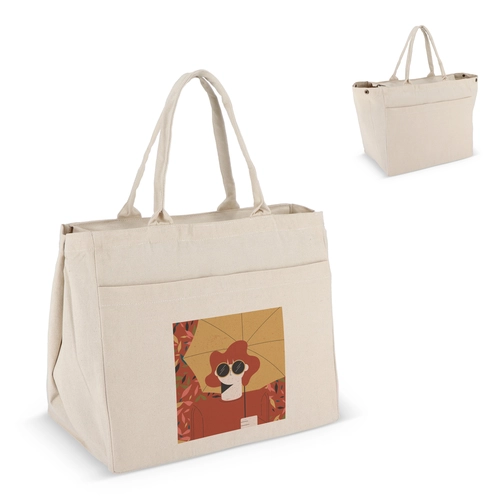 image du produit Sac fourre-tout en coton avec fermeture éclair