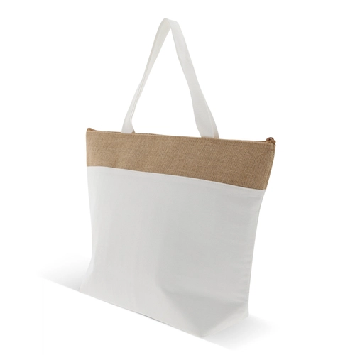 image du produit Sac isotherme de plage en coton et jute - idéal pour le shopping