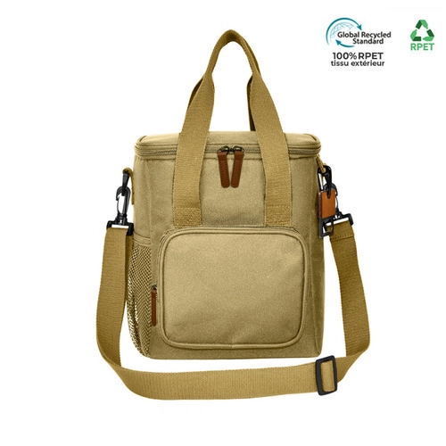 image du produit Sac isotherme en RPET avec ouvre bouteille en bois - en polyester recyclé