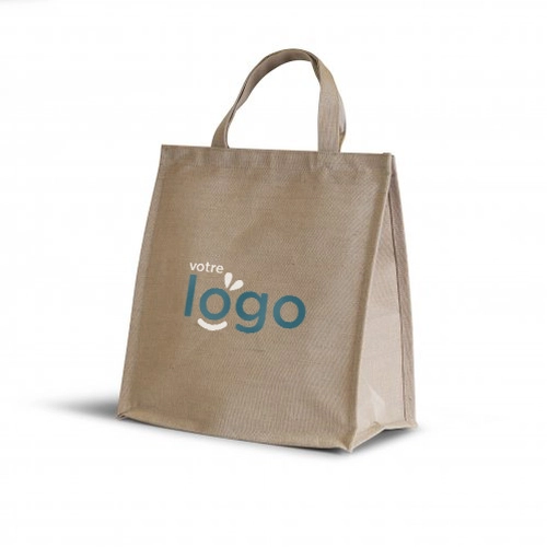 image du produit Sac isotherme format medium,  jute/coton, fermeture velcro