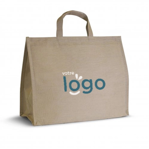 image du produit Sac isotherme grand format, jute/coton, fermeture par velcro