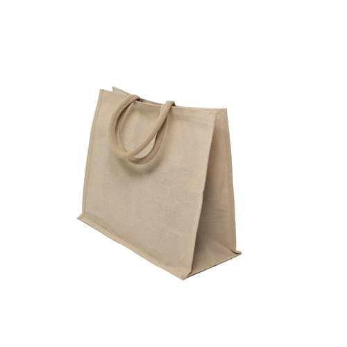 image du produit Sac jute et coton avec soufflet intégral de 18,5 cm - Sac cabas juco recyclable