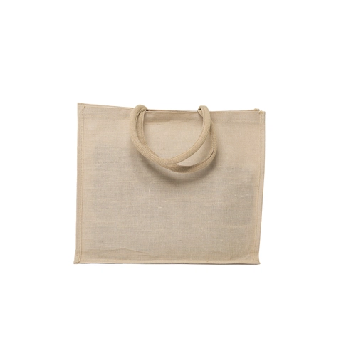 image du produit Sac jute et coton avec soufflet intégral de 18,5 cm - Sac cabas juco recyclable