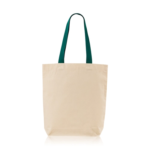 image du produit Sac shopping 100% coton 180g/m2 - avec soufflet et anses colorées