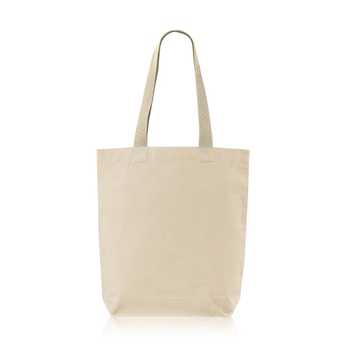 image du produit Sac shopping 100% coton 180g/m2 - avec soufflet et anses colorées