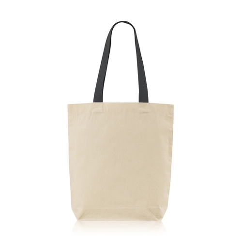 image du produit Sac shopping 100% coton 180g/m2 - avec soufflet et anses colorées