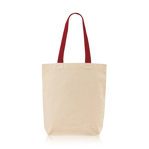 image du produit Sac shopping 100% coton 180g/m2 - avec soufflet et anses colorées