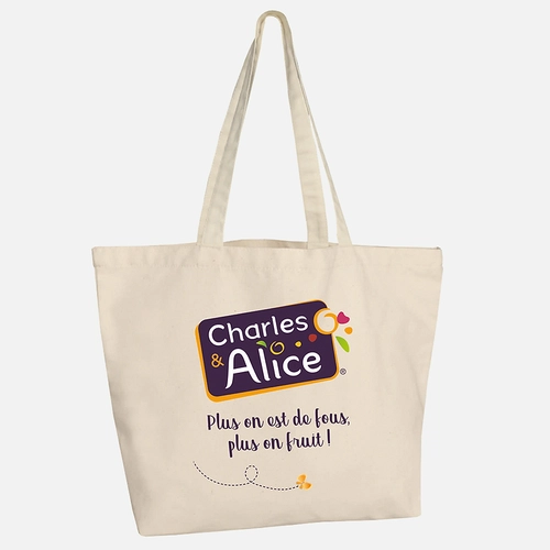 image du produit Sac shopping avec soufflet de fond - Coton 330gr épais