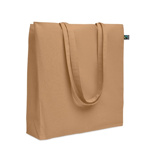 image du produit Sac shopping en coton avec soufflet et longues anses