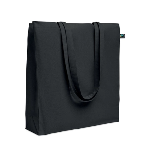 image du produit Sac shopping en coton avec soufflet et longues anses