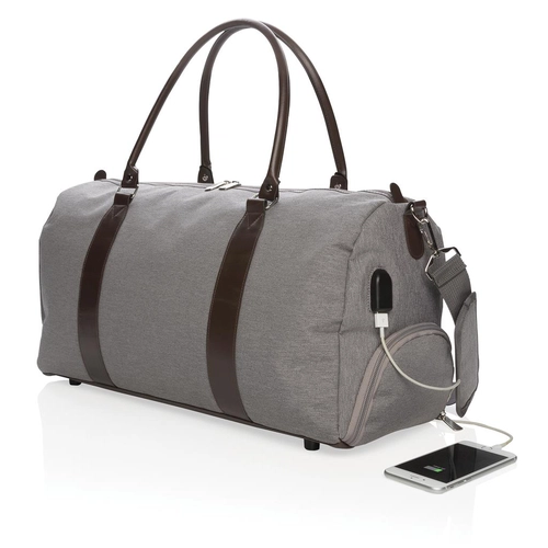 image du produit Sac weekend avec port USB - en polyester 600D