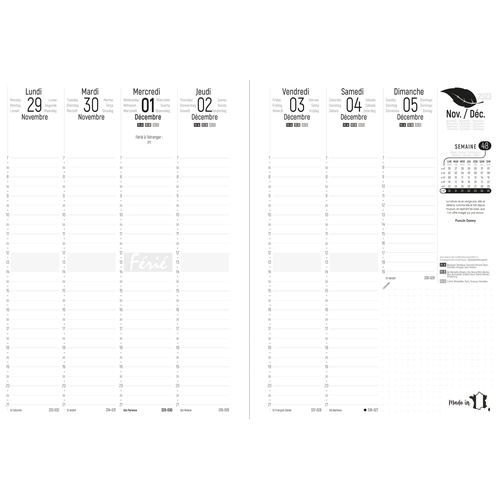 image du produit Semainier de bureau 2025  en papier recyclé