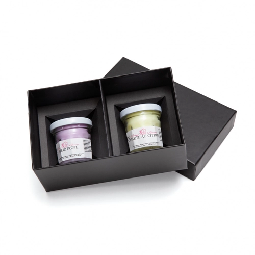 image du produit Set de 2 bougies parfumées, Made In France, en coffret