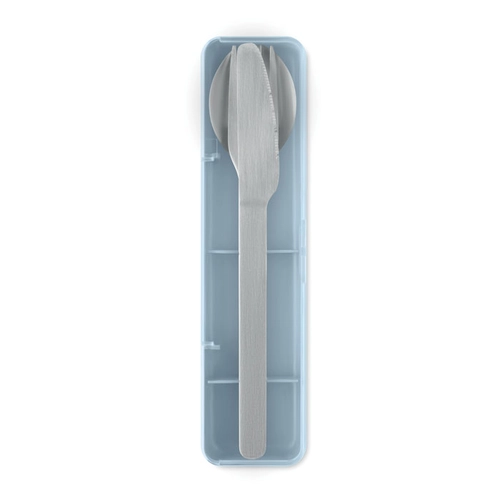 image du produit Set de couverts en acier inoxydable avec étui en PP