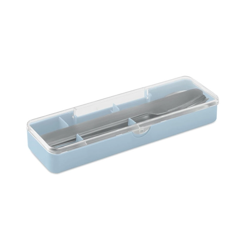 image du produit Set de couverts en acier inoxydable avec étui en PP