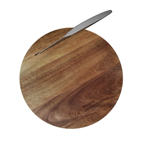 image du produit Set exclusif de planche à découper en bois d'acacia avec couteau inox