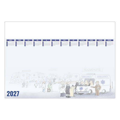 image du produit Sous-main publicitaire avec calendrier humour ambulance