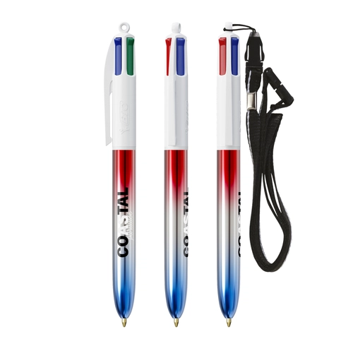 image du produit Stylo 4 couleurs BIC® Flags Collection - avec lanyard