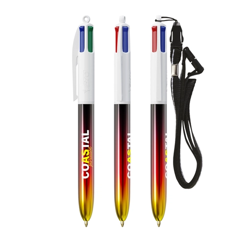 image du produit Stylo 4 couleurs BIC® Flags Collection - avec lanyard