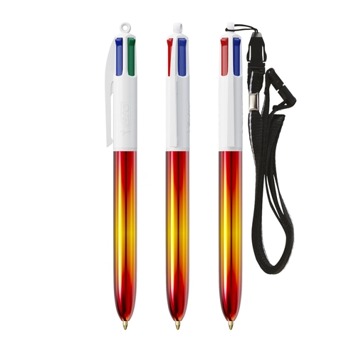 image du produit Stylo 4 couleurs BIC® Flags Collection - avec lanyard