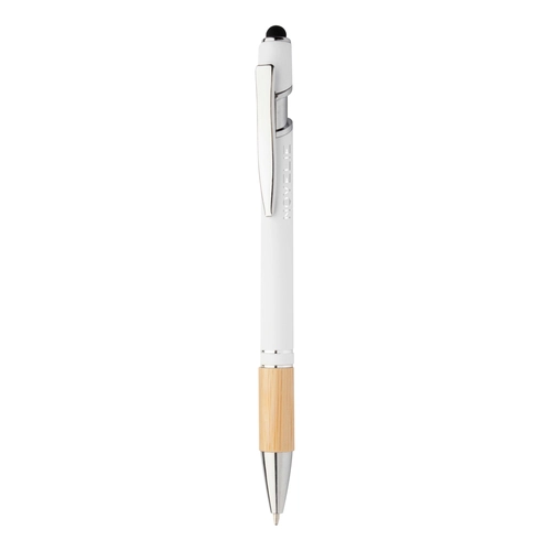 image du produit Stylo à bille avec stylet et embase bambou