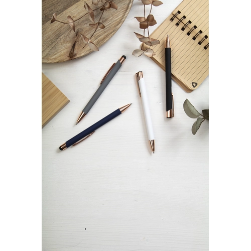 image du produit Stylo à bille en aluminium recyclé avec finition caoutchoutée