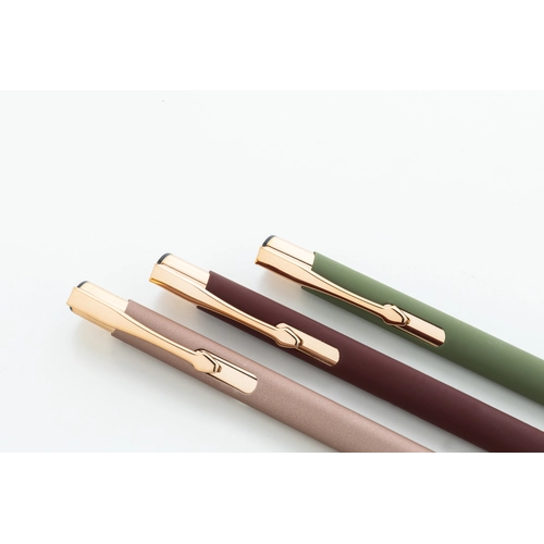 image du produit Stylo à bille en aluminium recyclé avec finition caoutchoutée