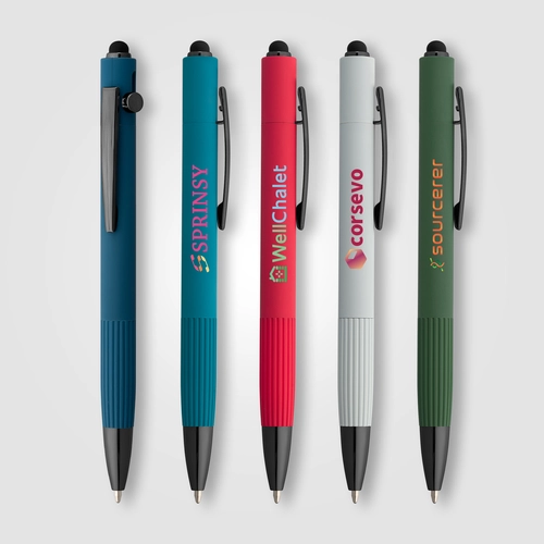 image du produit Stylo à bille en aluminium recyclé - mécanisme à bouton-poussoir et stylet