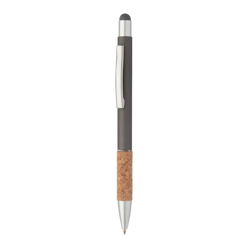 image du produit Stylo à bille stylet en aluminium et liège