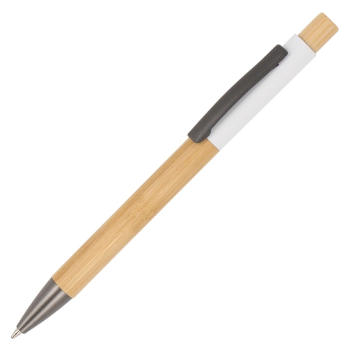 image du produit Stylo bille en aluminium avec corps et poussoir en bois